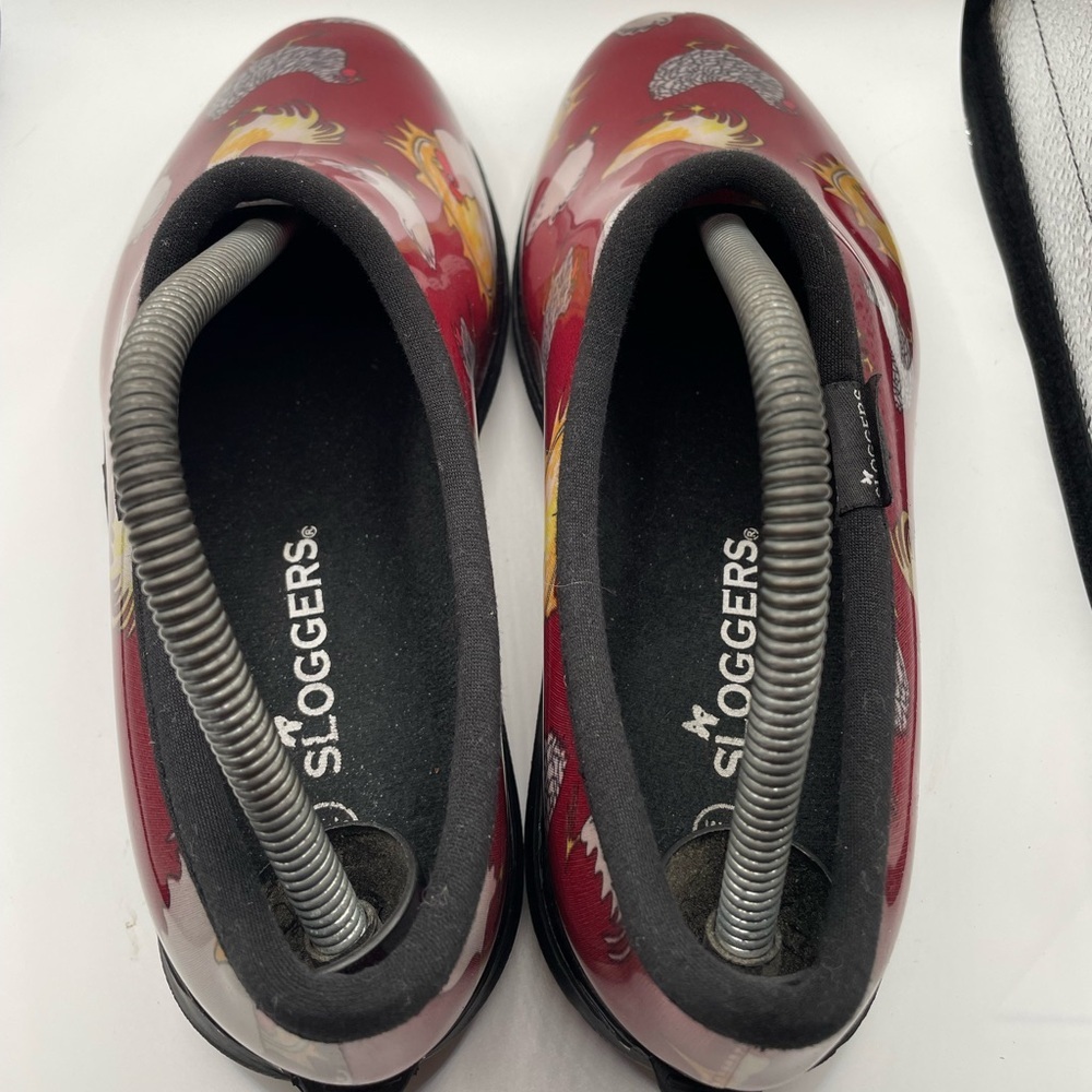 Sloggers Red Chicken Print Garden Clogs size 10 - Picture 7 of 10